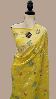 Tussar Georgette Handloom Banarasi Saree - The Handlooms