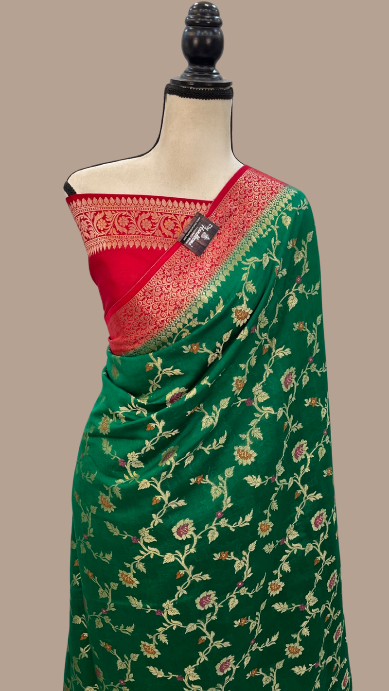 Pure Chiniya Silk Handloom Banarasi Saree - The Handlooms