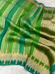 Pure Kora Handloom Banarasi Saree -Rangkat - The Handlooms