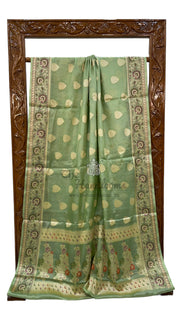 Pure Tussar Silk Handloom Banarasi Saree - The Handlooms