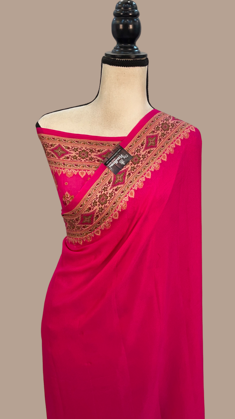 Pure Chiffon Khaddi Banarasi Saree - The Handlooms