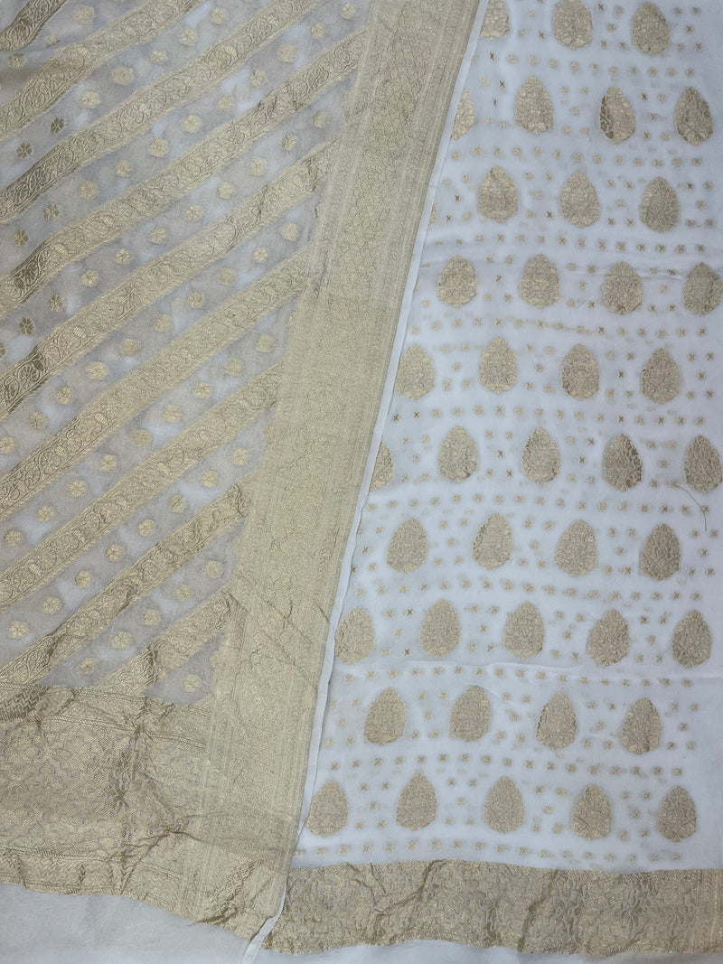 Khaddi Georgette Handlooms Banarasi Dress material - The Handlooms