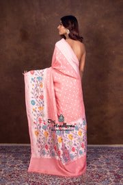 Pure Tussar Georgette Handloom Banarasi Saree - Paithani Border - The Handlooms