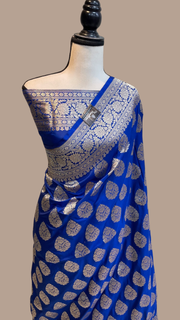 Pure Katan Silk Banarasi Handloom Saree - All Over Jaal Work - The Handlooms