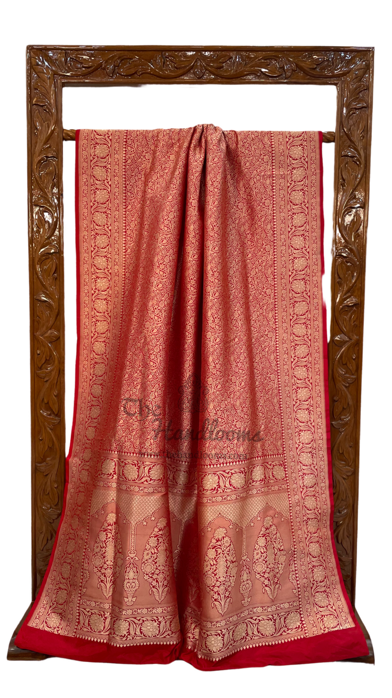 Pure Katan Silk Banarasi Handloom Saree - Tanchui Brocade - The Handlooms