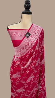 Pure Khaddi Georgette Handloom Banarasi Saree - The Handlooms