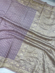 Moonga Georgette Handloom Banarasi Saree - The Handlooms