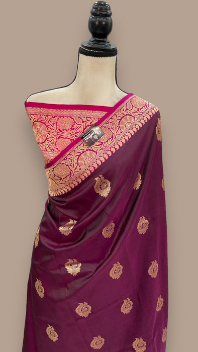 Pure Katan Silk Banarasi Handloom Saree - All over Kadua motifs