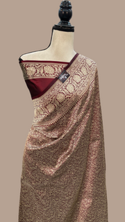 Pure Katan Silk Banarasi Handloom Saree - Tanchui Brocade - The Handlooms