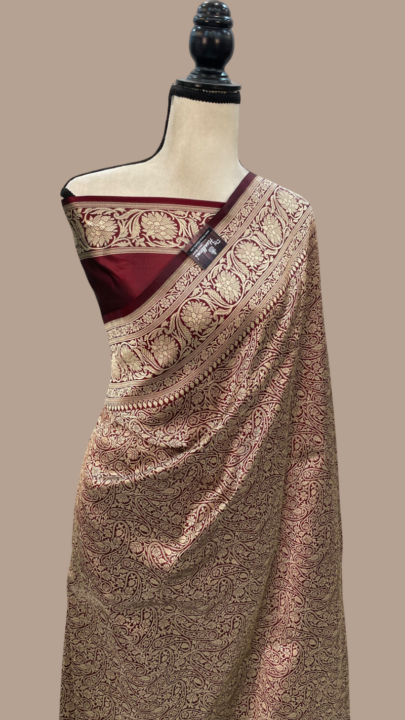 Pure Katan Silk Banarasi Handloom Saree - Tanchui Brocade - The Handlooms