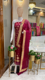 Khaddi Georgette Banarasi Dress material - The Handlooms
