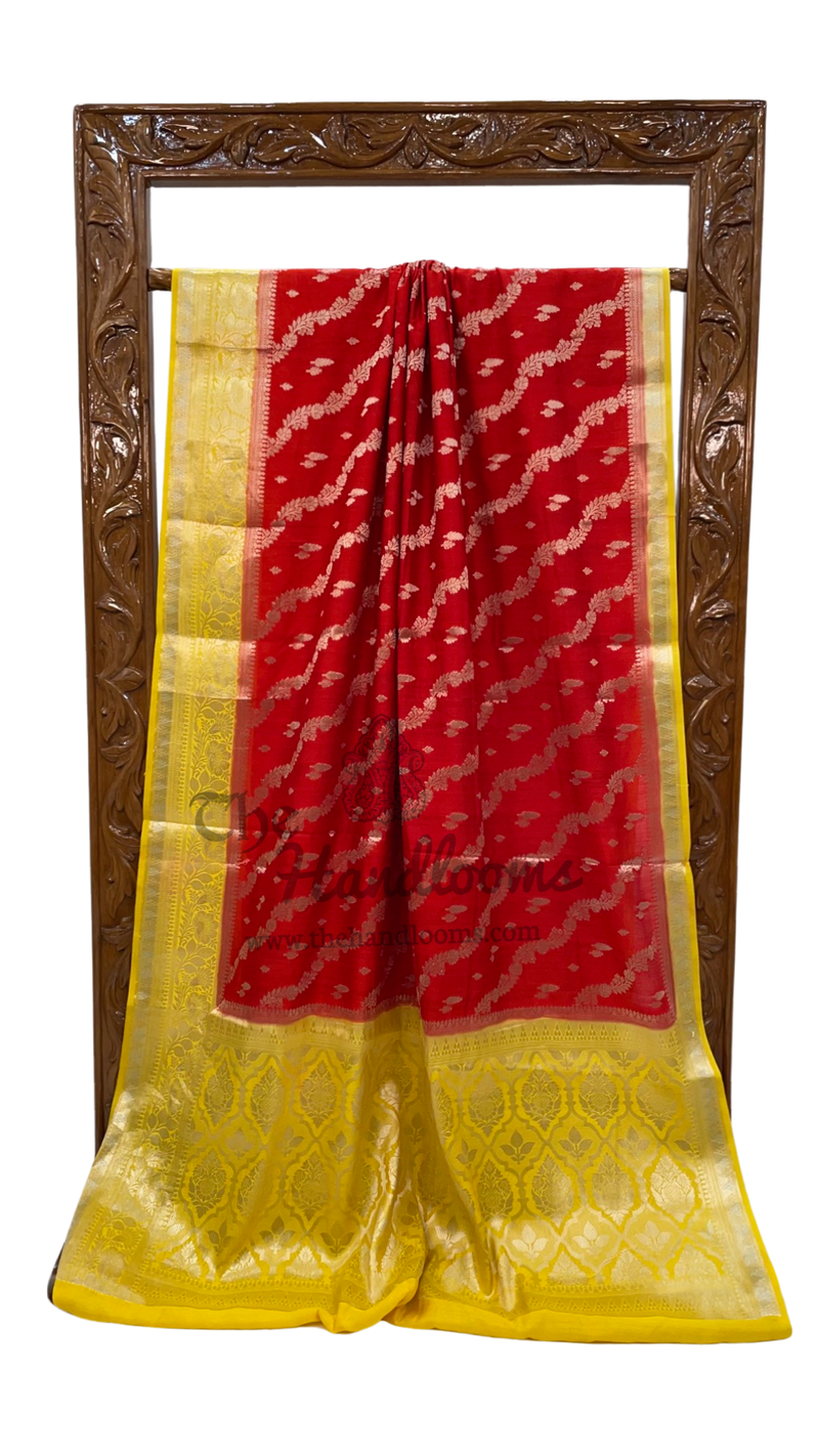 Pure Chiniya Silk Handloom Banarasi Saree - The Handlooms