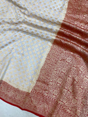Khaddi Georgette Banarasi Saree - Gold zari - The Handlooms