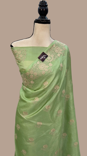Tussar Silk Handloom Banarasi Saree With Chikankari - The Handlooms