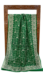 Pure Organza Chikankari Handloom Banarasi Saree - The Handlooms