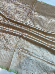 Pure Tissue Reshmi Zari Banarasi Brocade Handloom Saree - The Handlooms