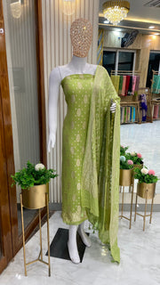 Khaddi Georgette Handlooms Banarasi Dress material - The Handlooms