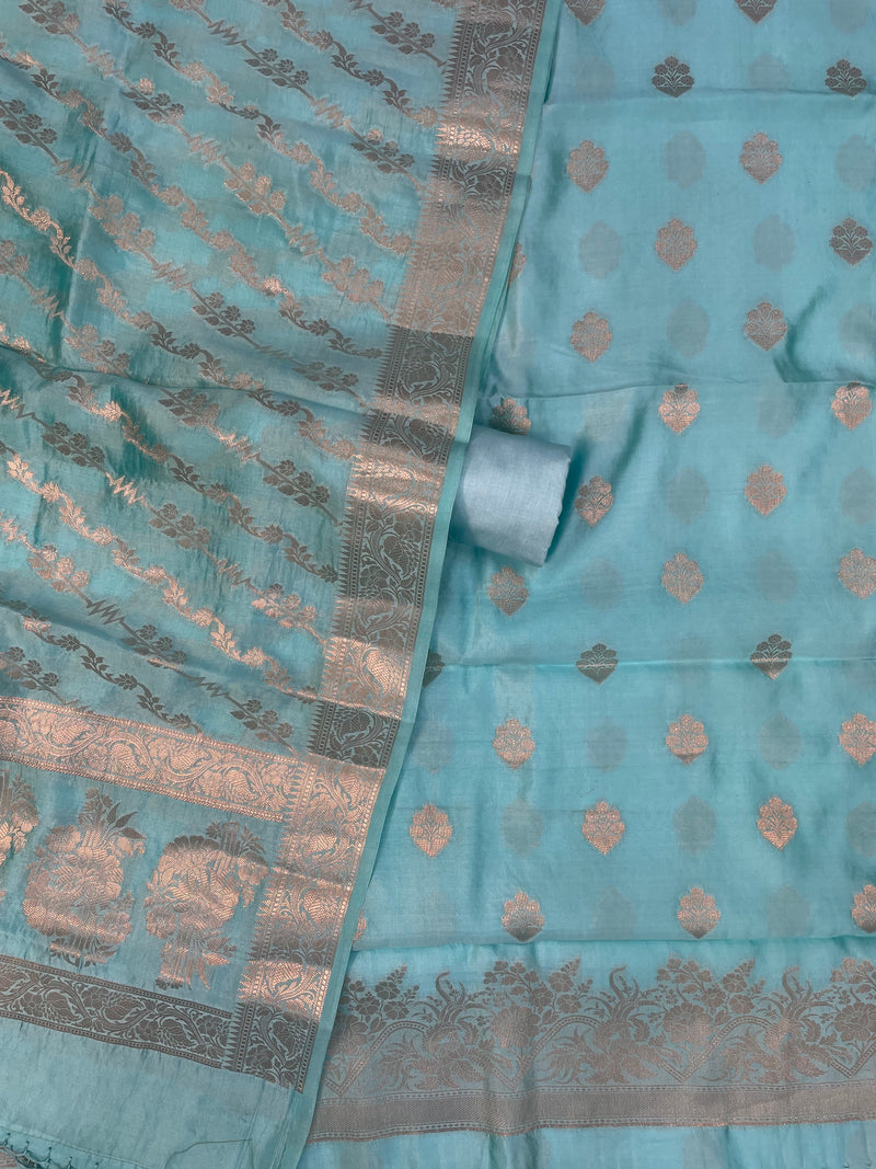 Pure Chiniya Silk Handlooms Banarasi Dress material - The Handlooms
