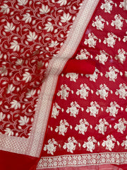 Khaddi Georgette Handlooms Banarasi Dress material - The Handlooms