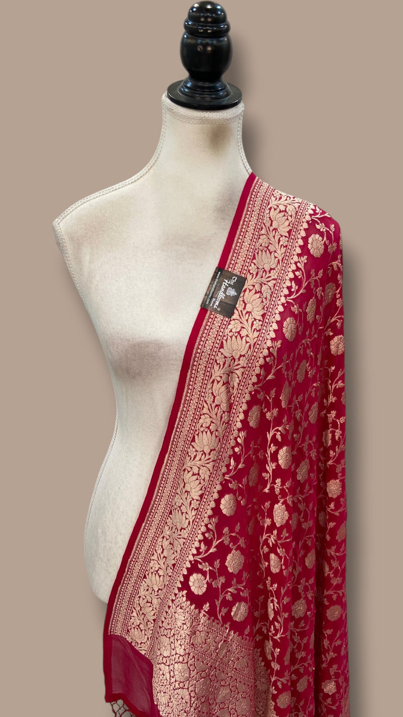 Pure Khaddi Georgette Dupatta - Water Zari