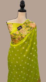 Pure Organza Chikankari Handloom Banarasi Saree - The Handlooms