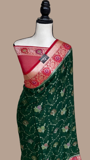 Pure Chiffon Khaddi Banarasi Saree - The Handlooms