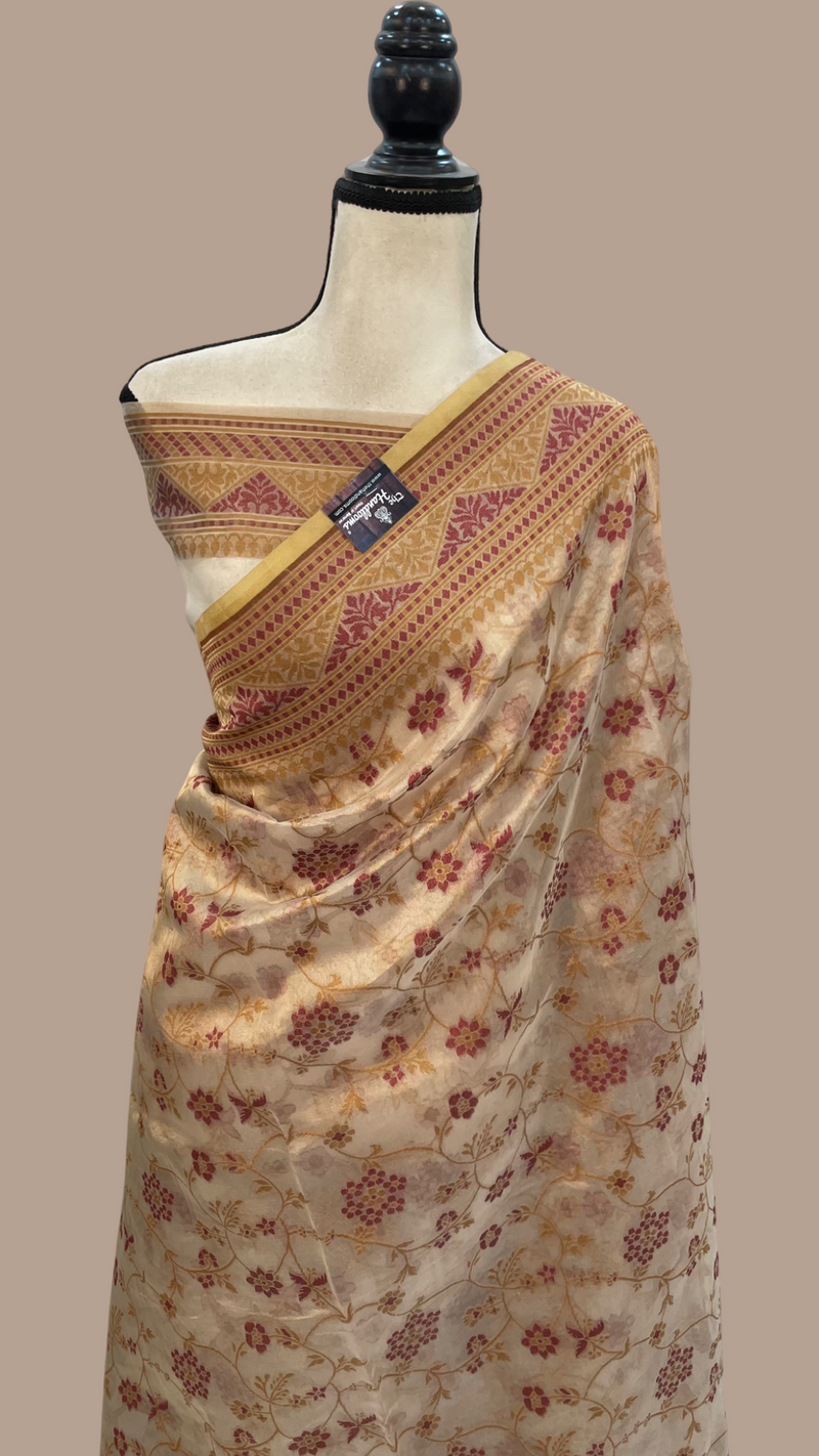 Pure Kora Tissue Handloom Banarasi Saree - The Handlooms