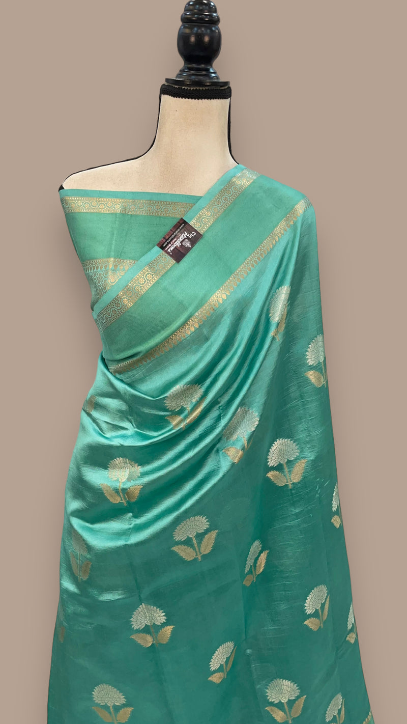 Pure Mango Silk Banarasi Handloom Saree - The Handlooms