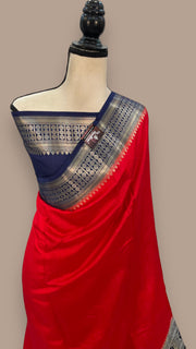 Pure Chiniya Silk Khaddi Handloom Banarasi Saree - The Handlooms