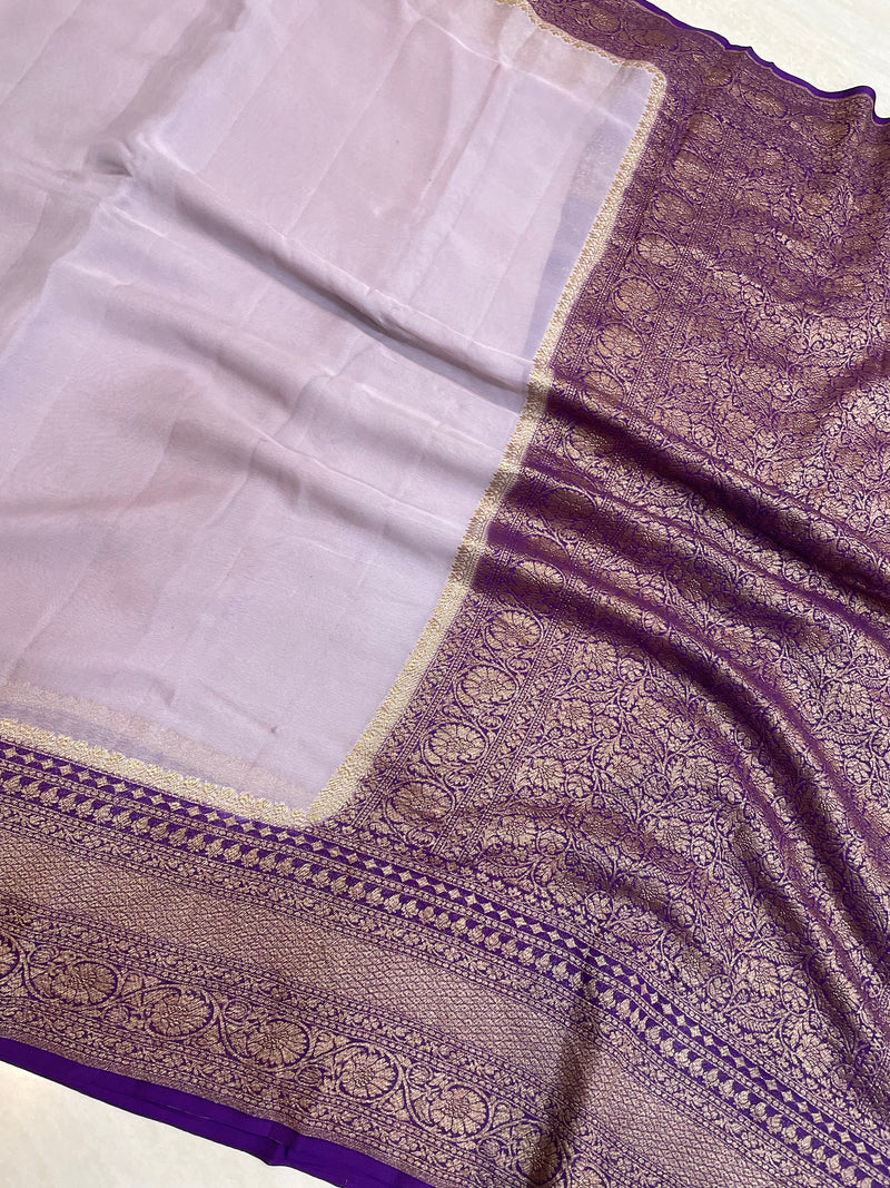 Khaddi Georgette Banarasi Saree -  Antique zari - The Handlooms