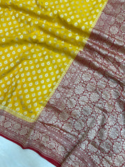 Khaddi Georgette Banarasi Saree - Gold zari - The Handlooms