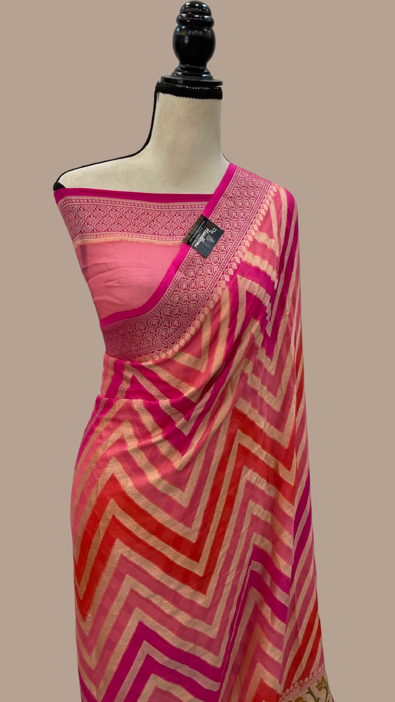 Rangkat Pure Chiffon Khaddi Banarasi Saree - The Handlooms