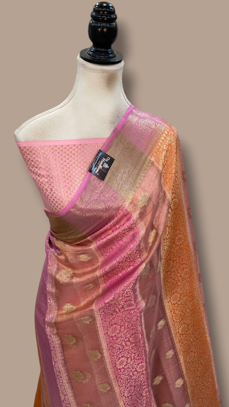 Pure Chiniya Tissue Silk Handloom Banarasi Saree
