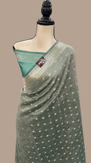 Pure Kora Tissue Crush Handloom Banarasi Saree - The Handlooms