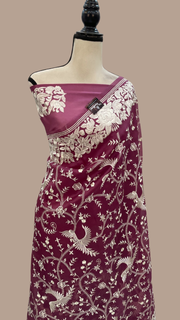 Pure Organza Chikankari Handloom Banarasi Saree - The Handlooms