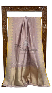 Pure Katan Silk Banarasi Handloom Saree - All over Sona Roopa Kadua motifs - The Handlooms