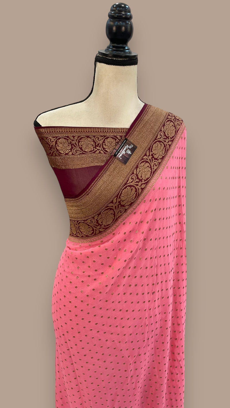 Khadki Georgette Banarasi Saree -  Antique zari - The Handlooms