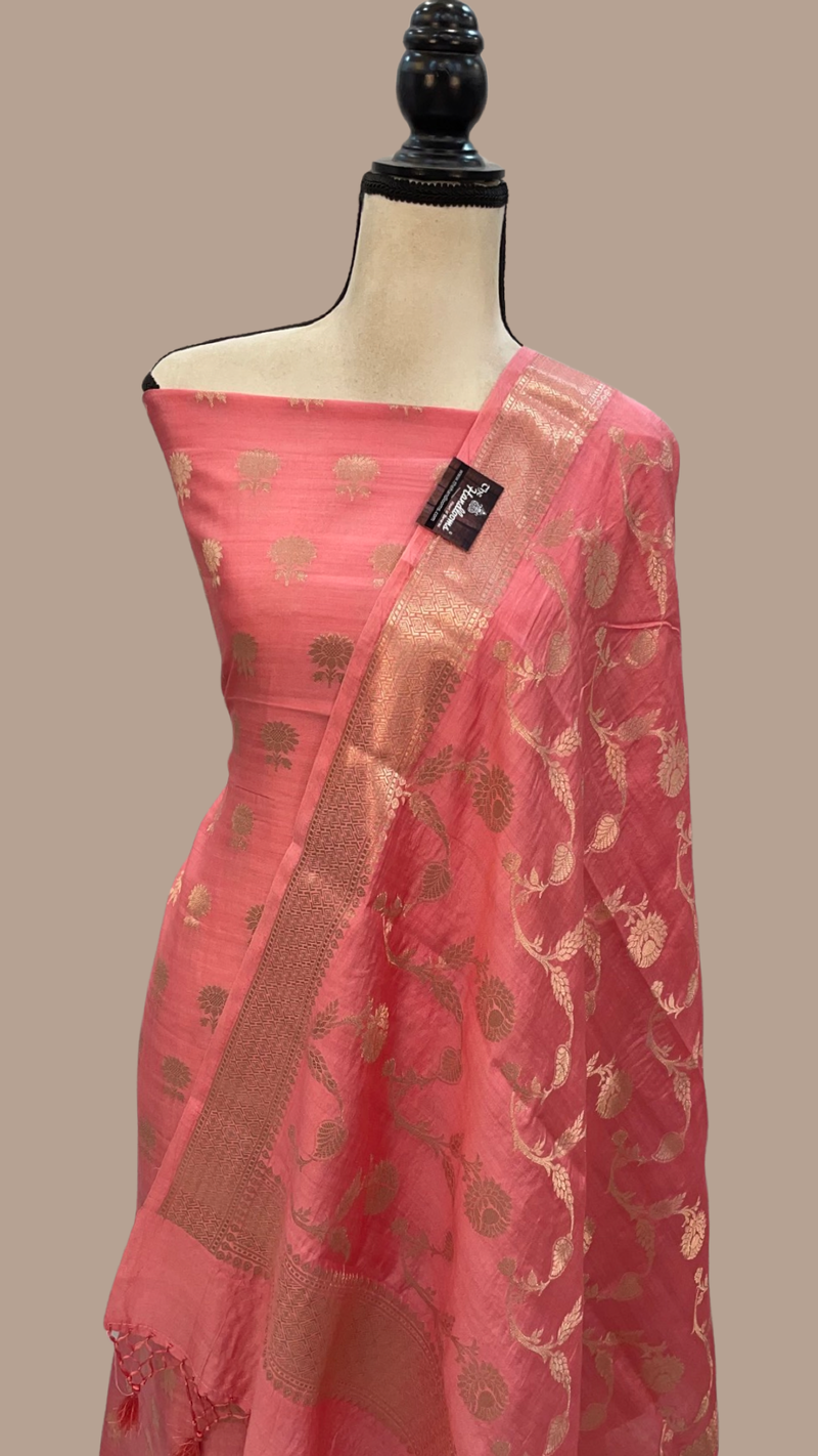 Pure Chiniya Silk Handlooms Banarasi Dress material - The Handlooms