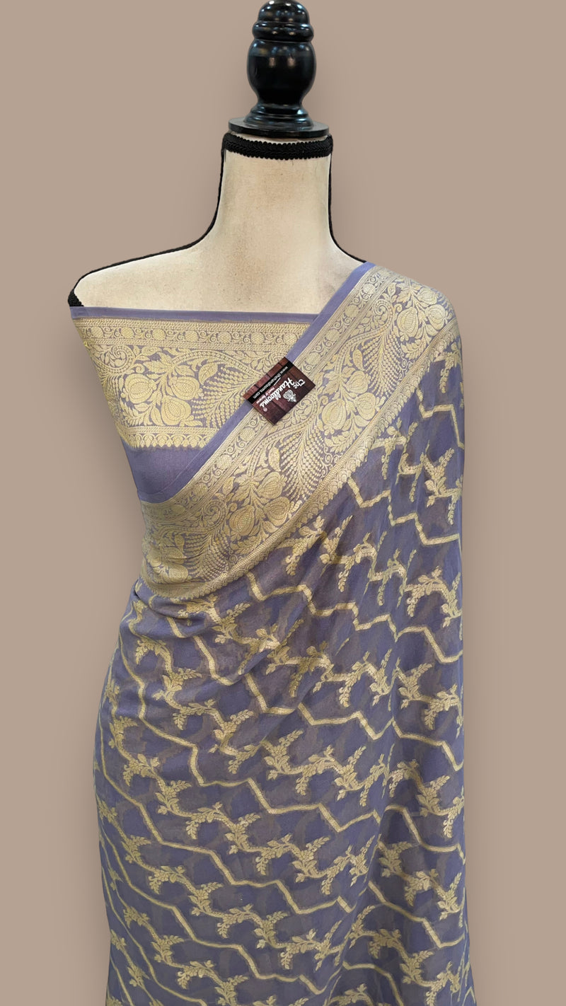 Pure Chiffon Khaddi Banarasi Saree - The Handlooms