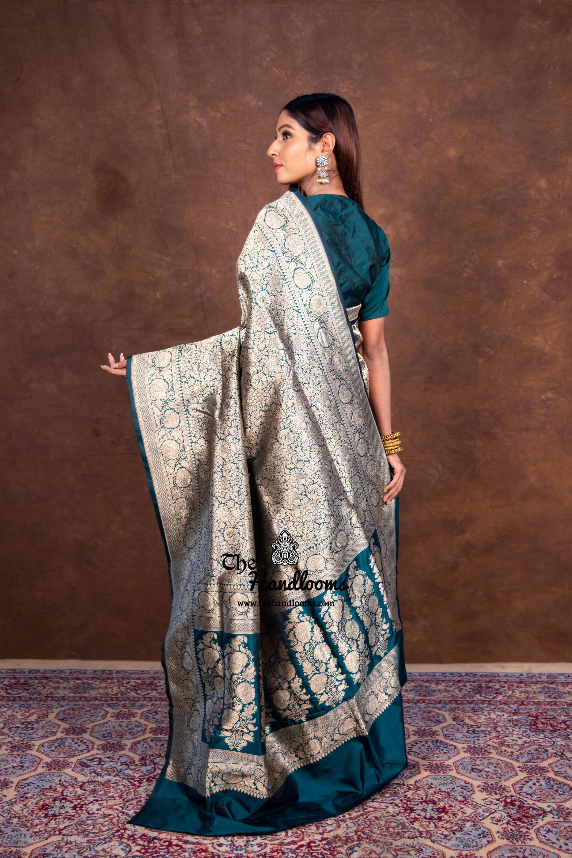 Pure Katan Silk Banarasi Handloom Saree - Tanchui Brocade main image 1