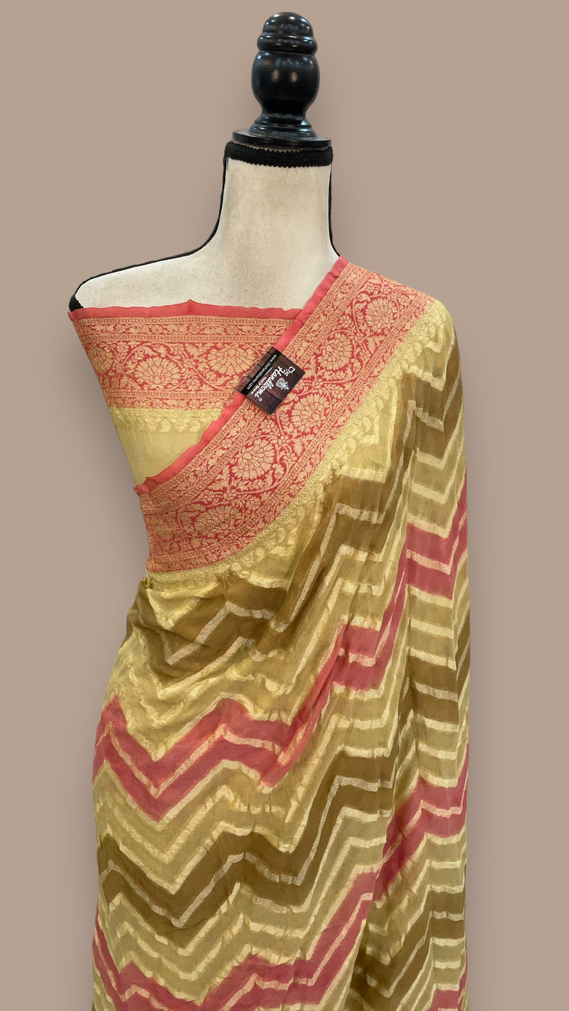 Pure Chiffon Khaddi Banarasi Saree - The Handlooms
