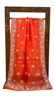 Pure Organza Chikankari Handloom Banarasi Saree - The Handlooms