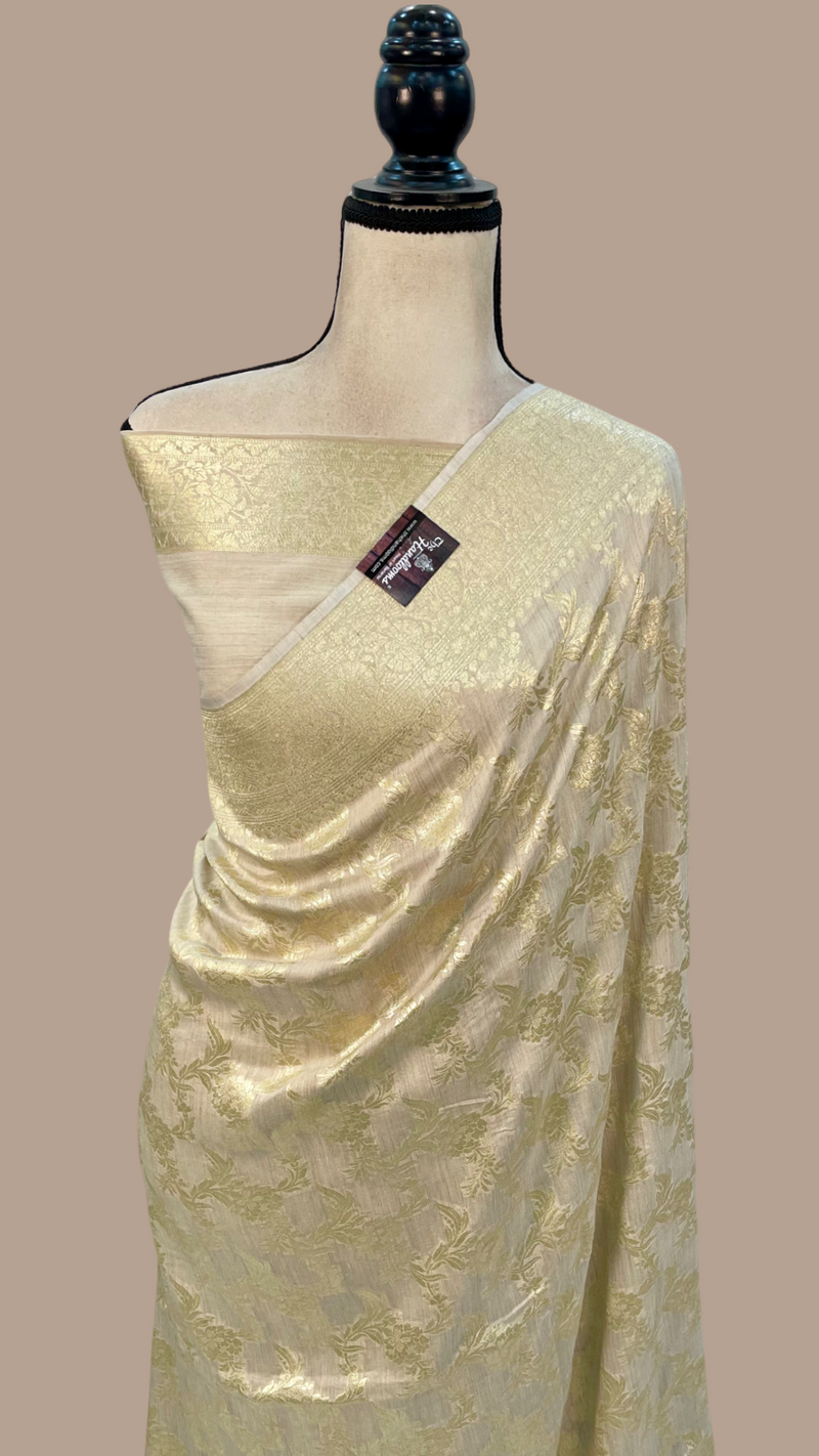 Moonga Georgette Handloom Banarasi Saree - The Handlooms