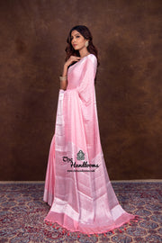 Pink Pure Chiffon Khaddi Banarasi Saree - The Handlooms