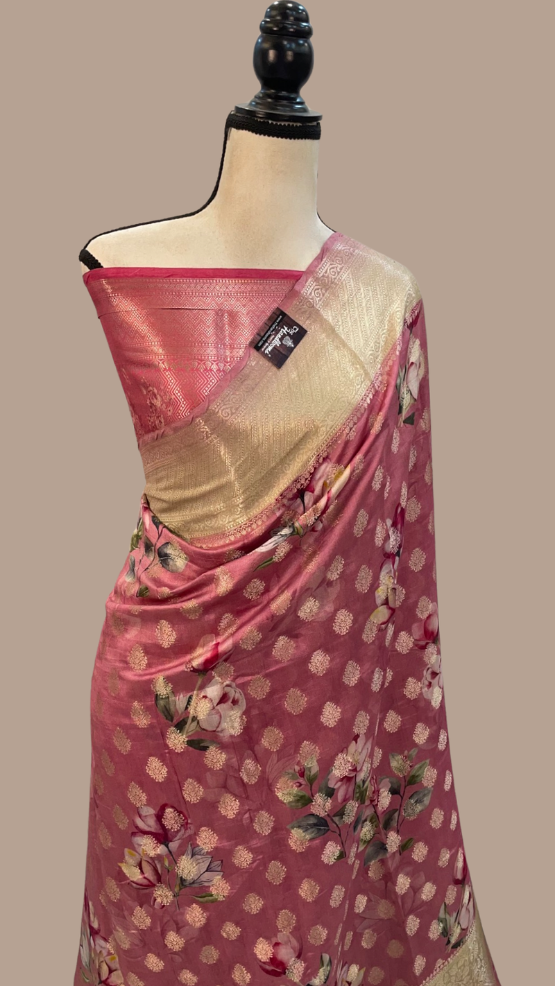 Pure Chiniya Silk Handloom Banarasi Saree - The Handlooms