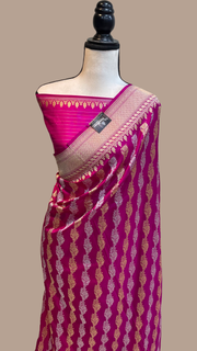 Pure Katan Silk Banarasi Handloom Saree - All over Sona Roopa kadiyal Jaal work - The Handlooms