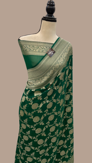 Khaddi Georgette Handloom Banarasi Saree - The Handlooms