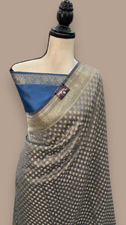 Pure Kora Tissue Crush Handloom Banarasi Saree - The Handlooms