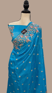 Tussar Silk Handloom Banarasi Saree With Chikankari - The Handlooms