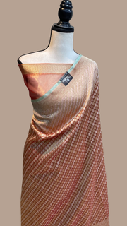 Pure Tissue Reshmi Zari Banarasi Brocade Handloom Saree - The Handlooms